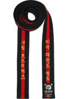 Master Tae Kwon Do Black Belt with Red Stripe