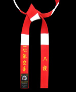 Special Red & White Panel belt with Matching Color Stitching