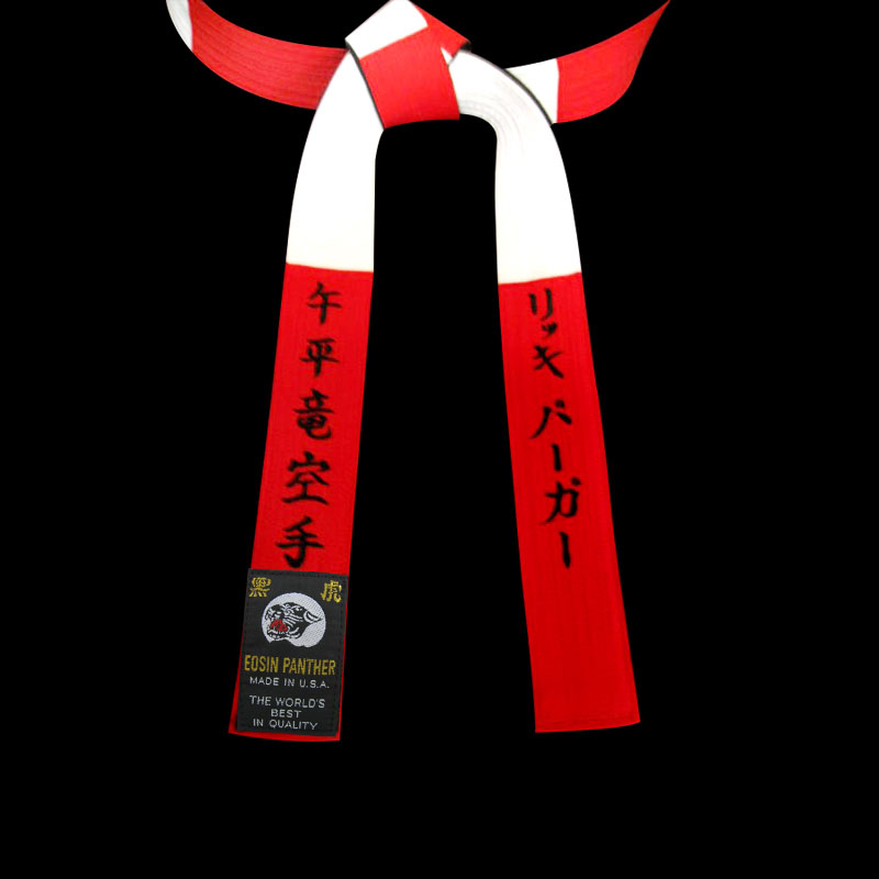 Special Panel: Red & White Master Panel Belt with Solid Back