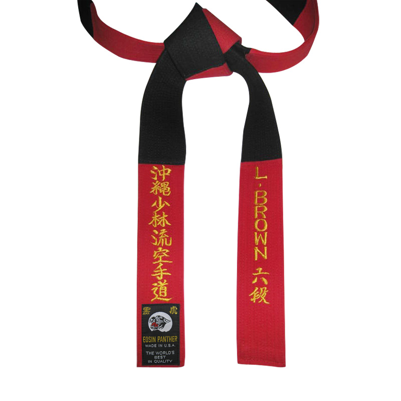 Red & Black Master Panel Belt with MATCHING Color Stitching