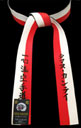 Red & White Renshi Belt with Black Backside